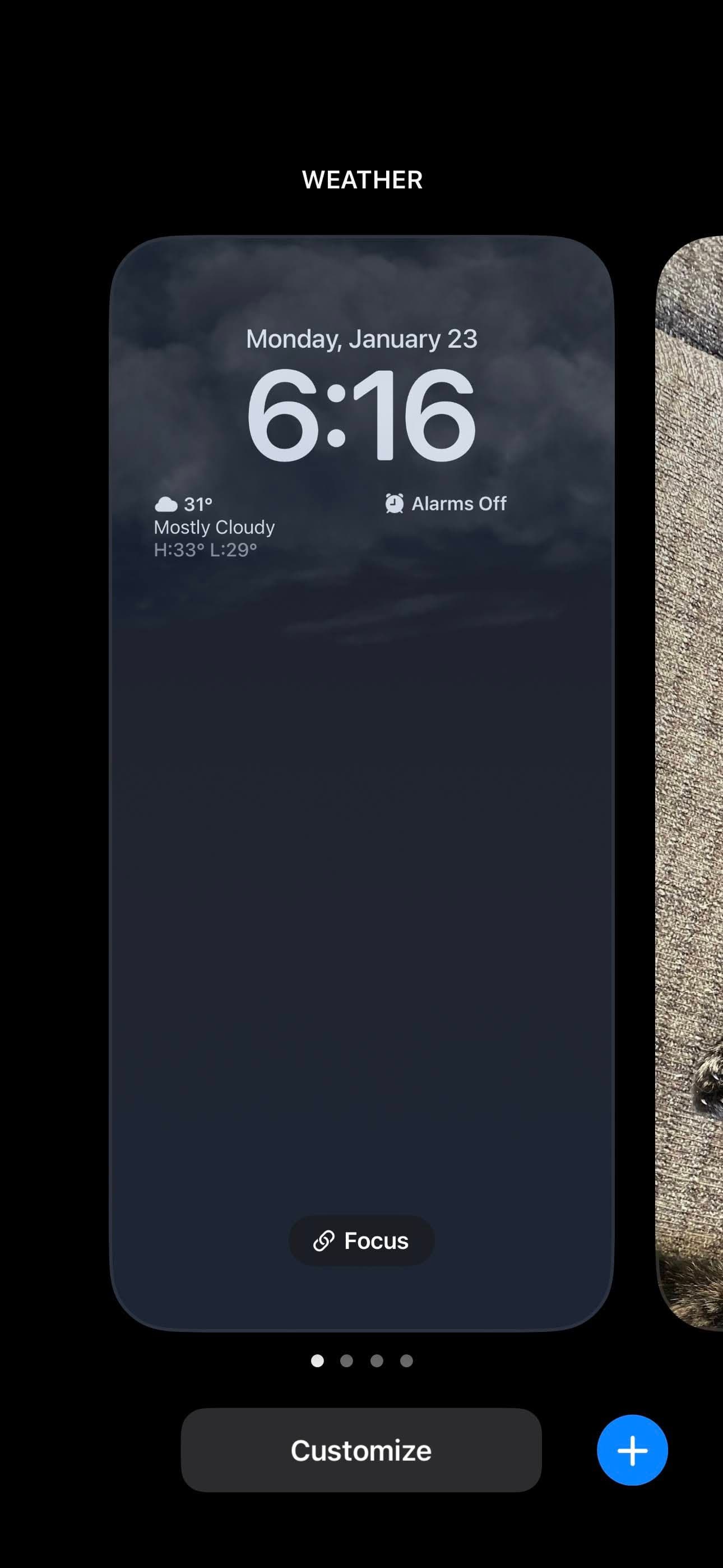 Ένα στιγμιότυπο οθόνης της σελίδας ρυθμίσεων οθόνης κλειδώματος iOS 16.