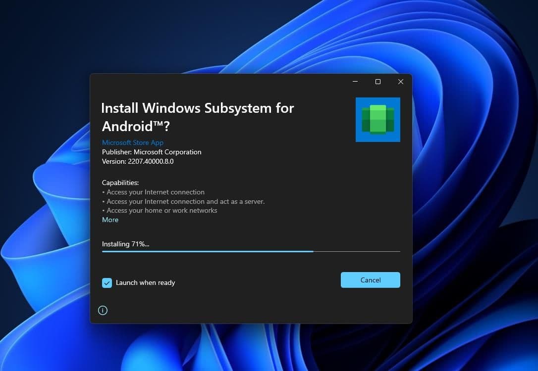 Εγκαταστήστε το υποσύστημα Windows για Android