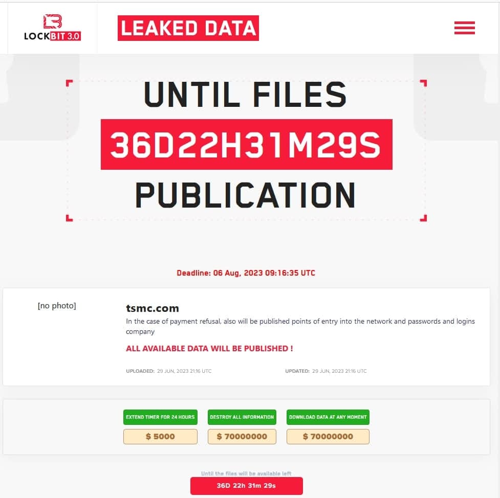 Η απειλή του LockBit για το TSMC