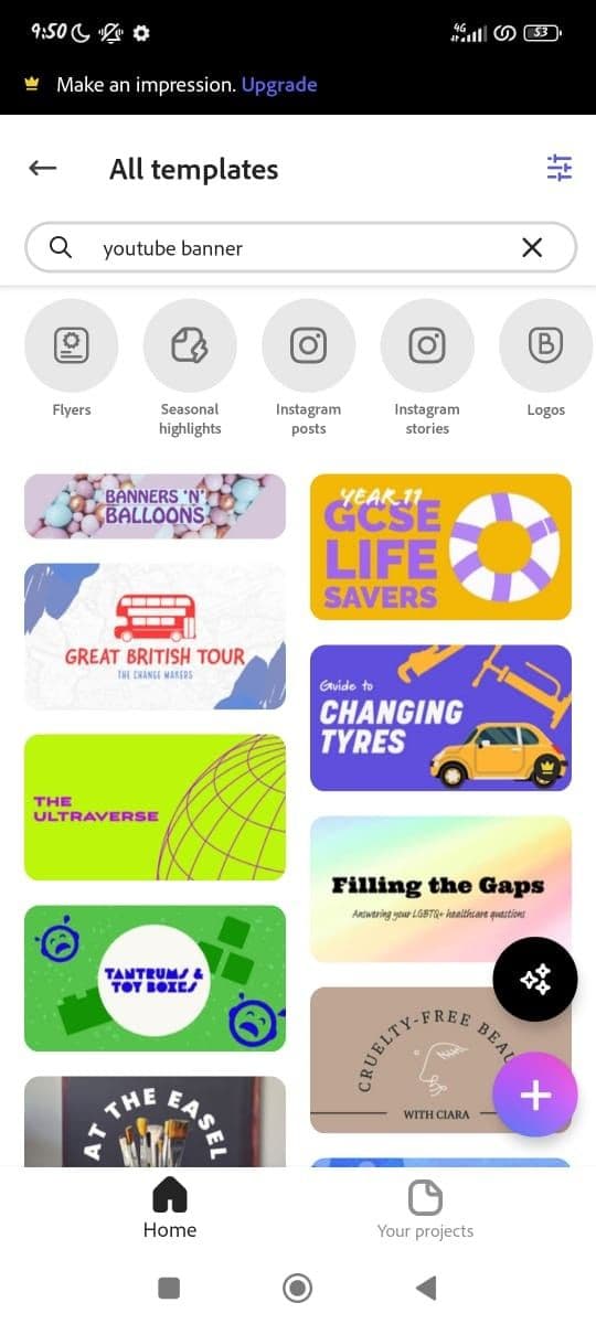 Σελίδα προτύπου Adobe Express