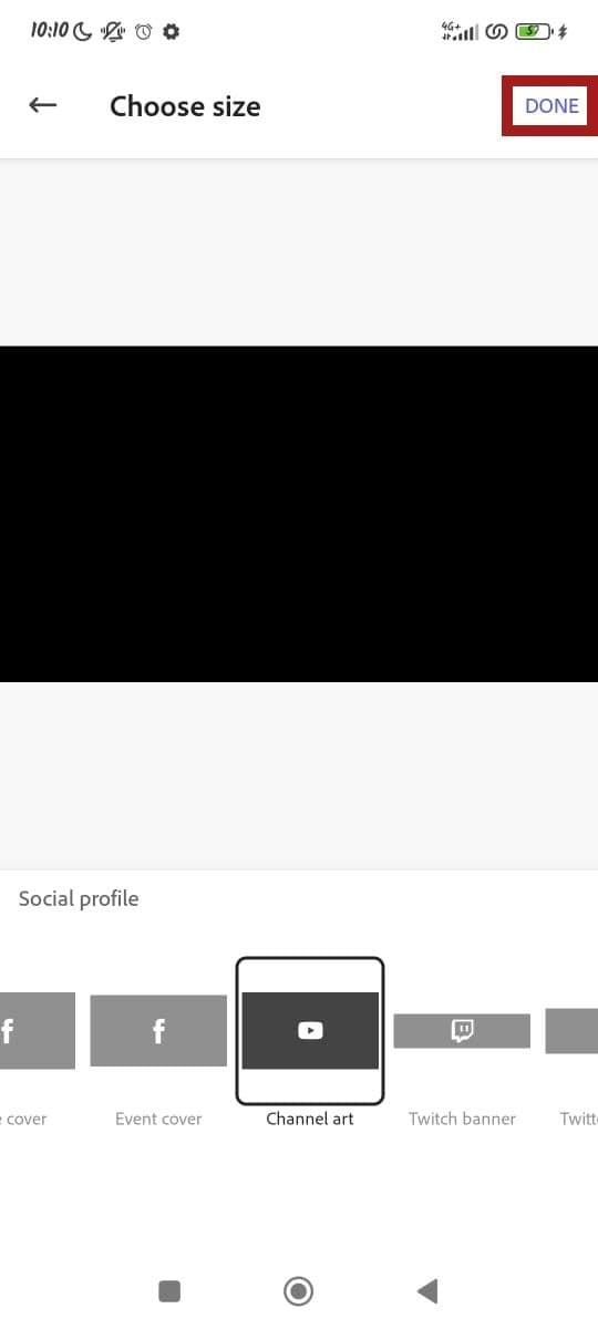 Επιλογή μεγέθους σχεδίασης στο Adobe Express