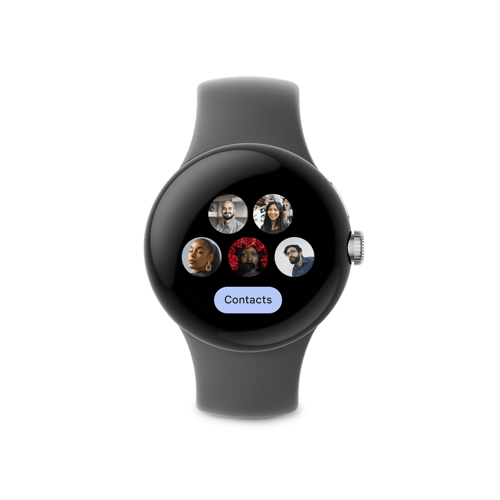 The contacts tile on the Google Pixel Watch