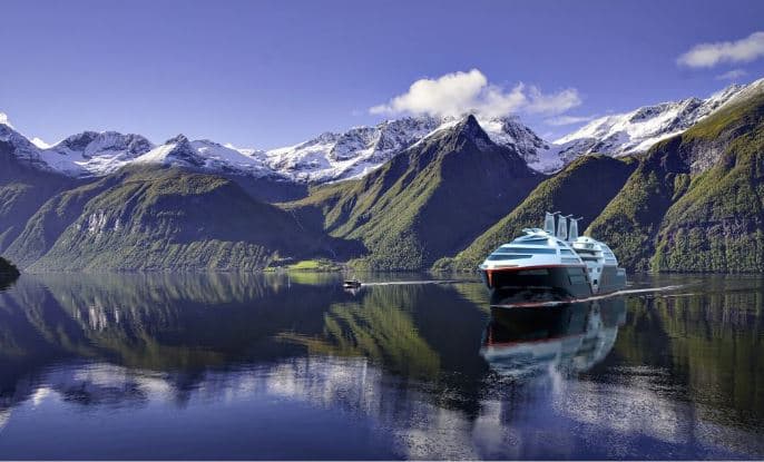 Το πρώτο ηλεκτρικό κρουαζιερόπλοιο με γιγάντια ηλιακά πανιά στη θάλασσα το 2030 [εικόνες]