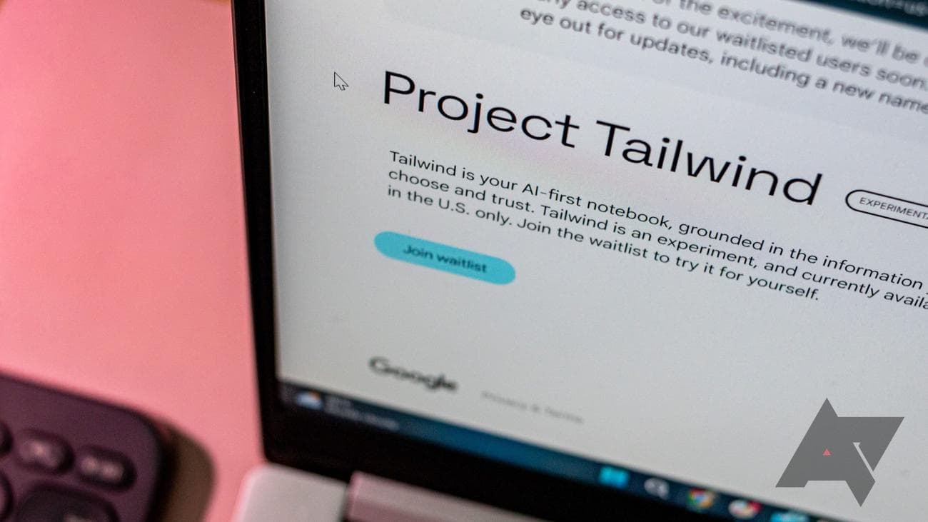 Project Tailwind landing page with signup button