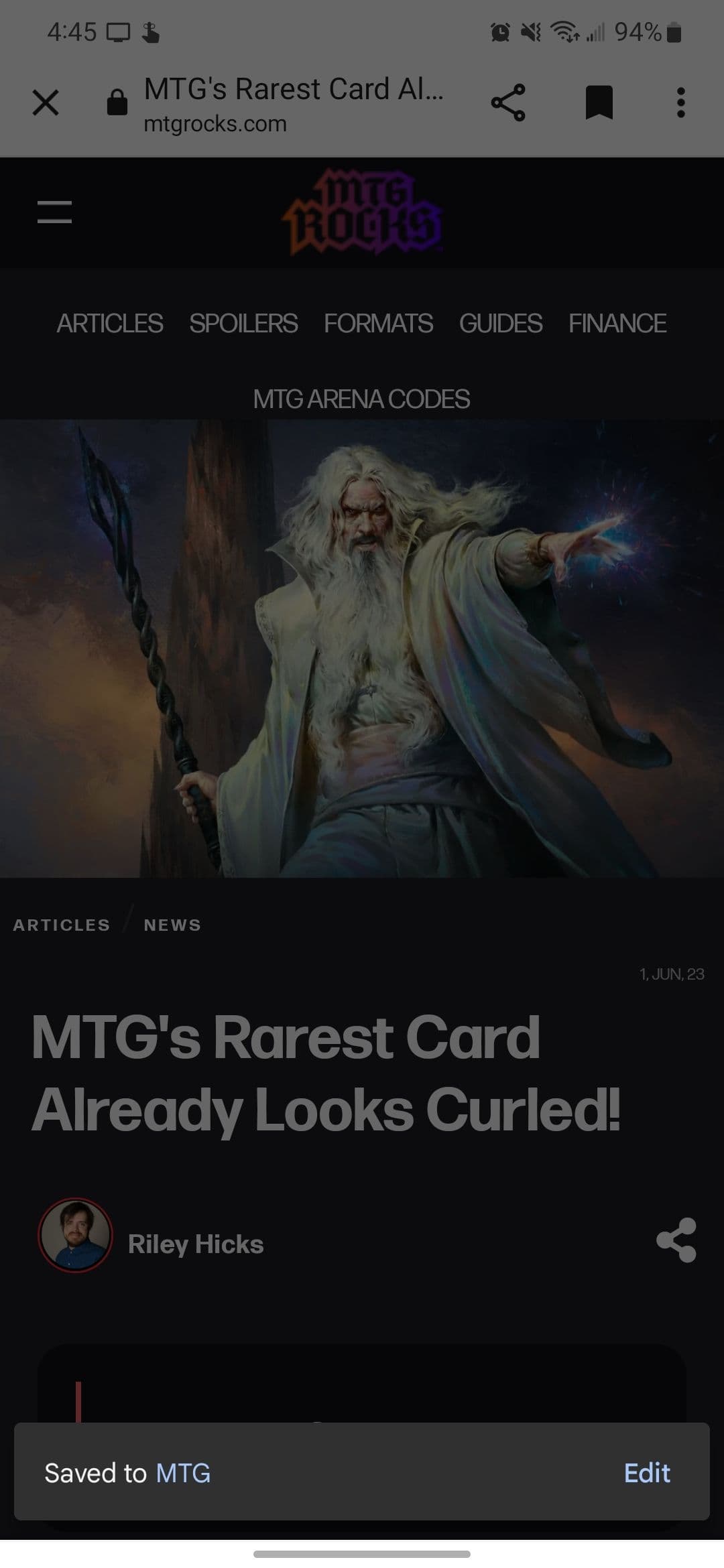 Αποθήκευση ενός στοιχείου σε μια συλλογή πατώντας το εικονίδιο σελιδοδείκτη στην κορυφή της εφαρμογής Google