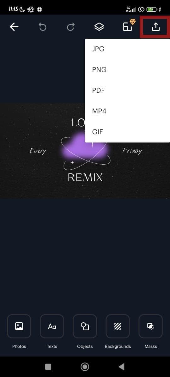 Αποθήκευση σχεδίου στο VistaCreate