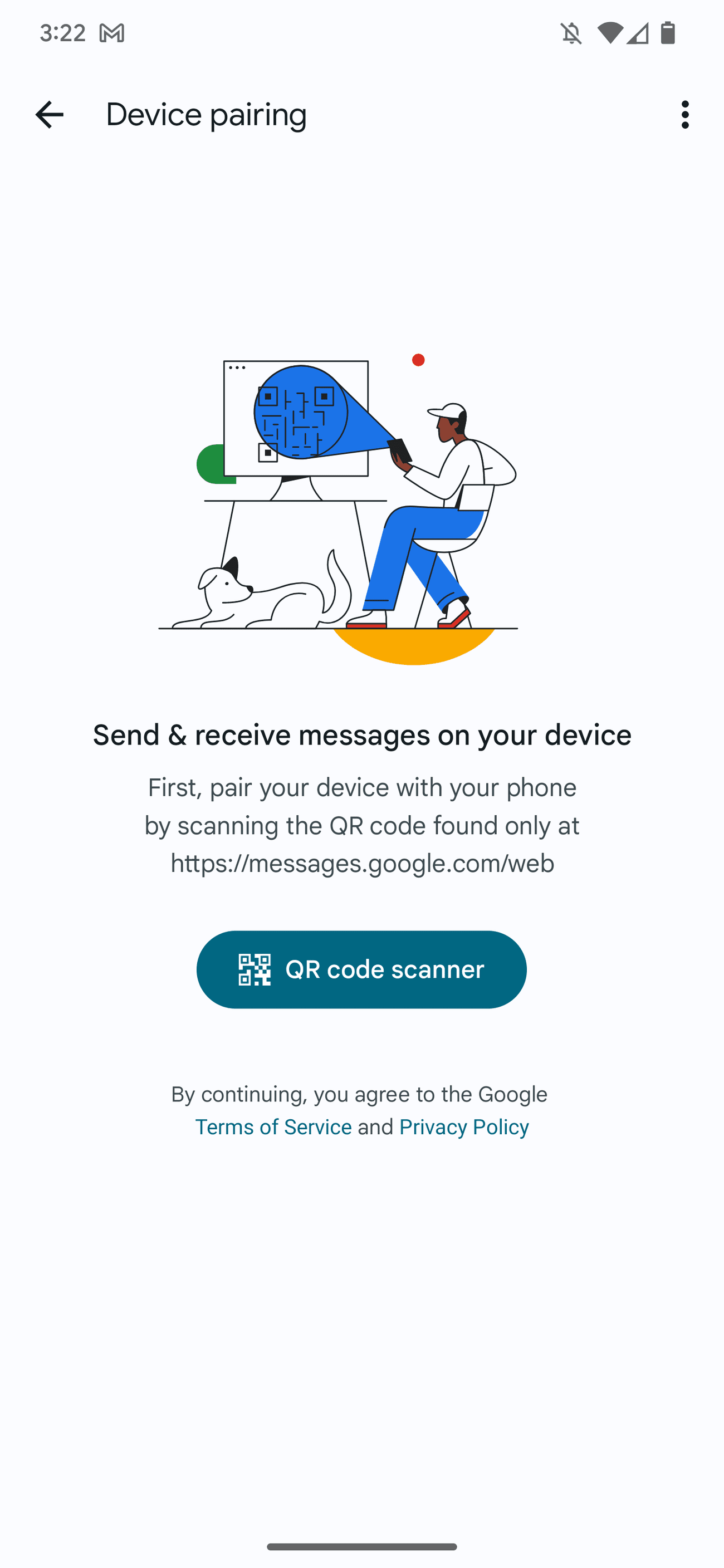 Το μενού σύζευξης συσκευών στο Android