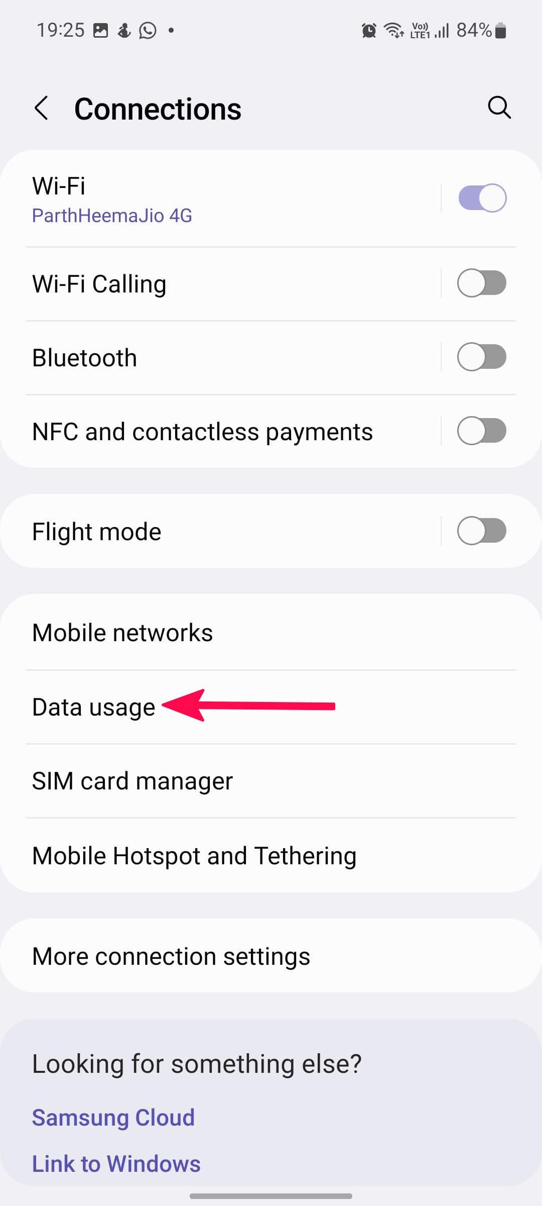 χρήση δεδομένων σε τηλέφωνα Samsung Galaxy