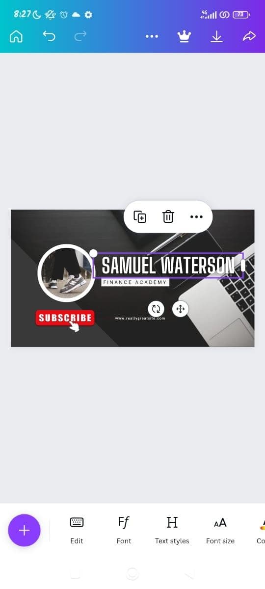 Αλλαγή γραμματοσειρών στο Canva