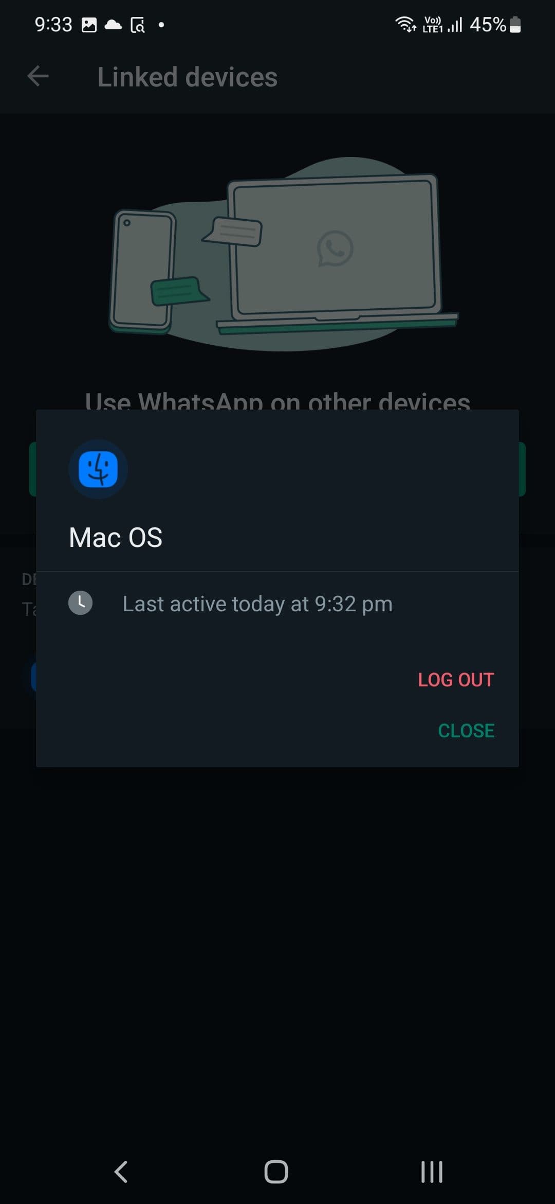 Αποσυνδεθείτε από το whatsapp για Android