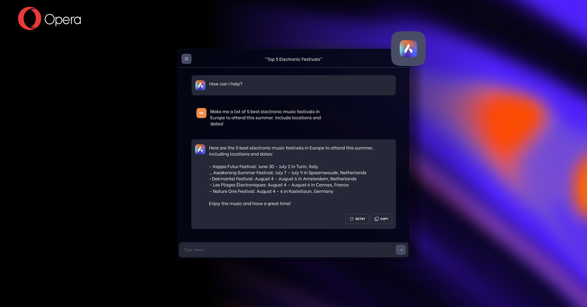 Η Opera λανσάρει ανανεωμένο πρόγραμμα περιήγησης εξοπλισμένο με βοηθό τεχνητής νοημοσύνης
