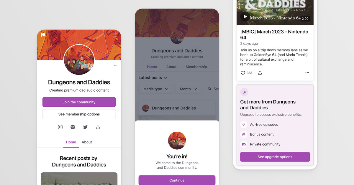 Η Patreon λανσάρει ένα δωρεάν επίπεδο συνδρομής — και θα επιτρέψει στους θαυμαστές να αγοράσουν πράγματα, επίσης
