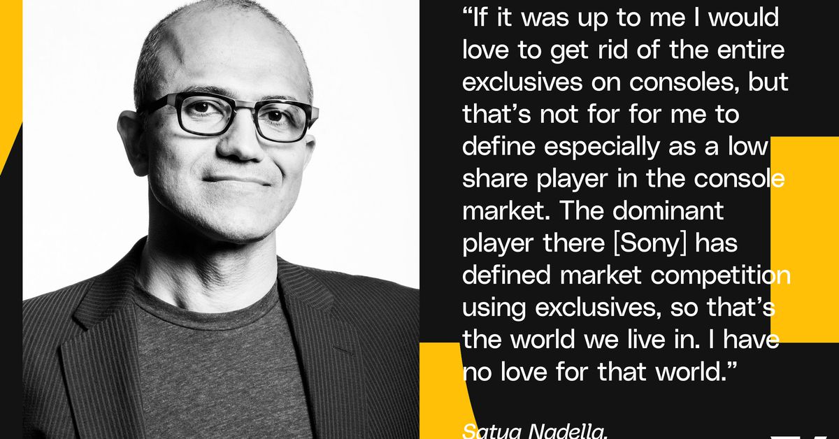 Ο Διευθύνων Σύμβουλος της Microsoft λέει ότι θέλει να τερματίσει τις αποκλειστικότητες του Xbox, αλλά κατηγορεί τη Sony
