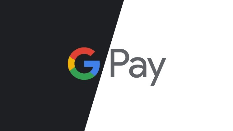 The Google Pay logo against and black and white background