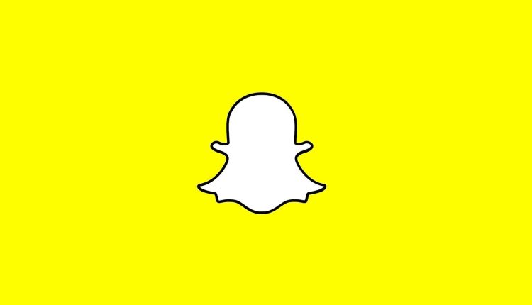 The Snapchat ghost mascot against a yellow background. 