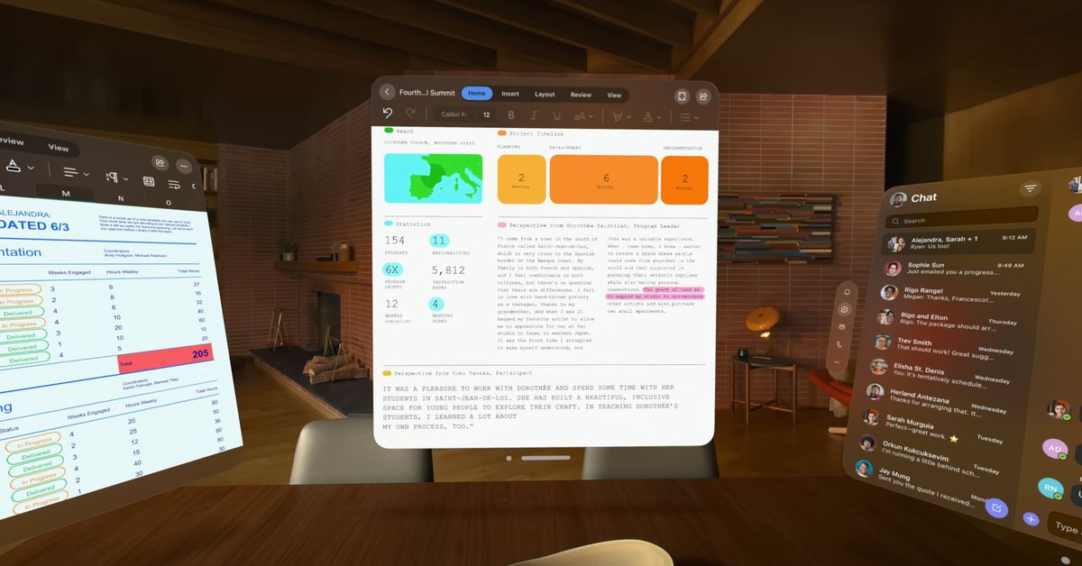 Το Microsoft Word, το Excel και το Teams έρχονται όλα στα νέα ακουστικά Vision Pro της Apple

