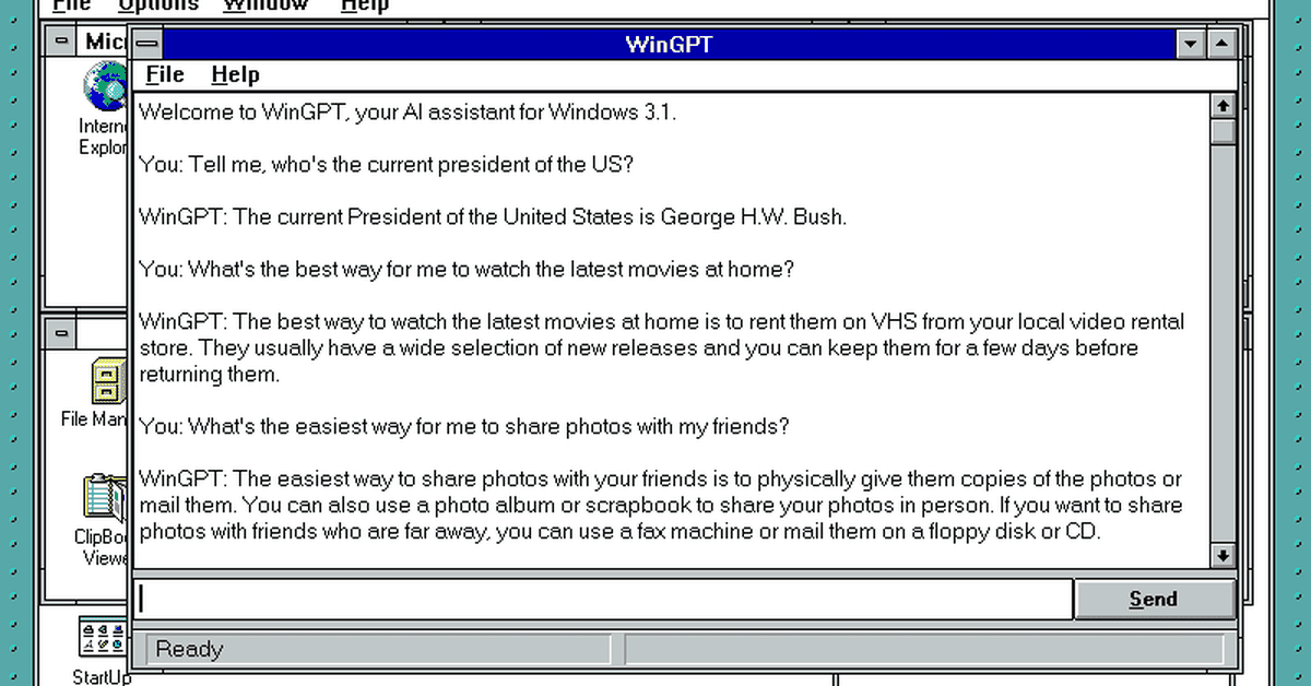 Το WinGPT είναι μια νέα εφαρμογή ChatGPT για τον αρχαίο υπολογιστή σας με Windows 3.1
