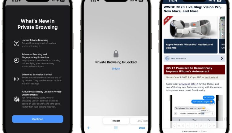 Το iOS 17 Κλειδώνει την ιδιωτική περιήγηση στο Safari πίσω από το αναγνωριστικό προσώπου

