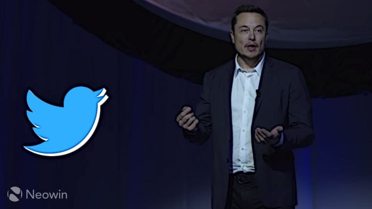 Elon Musk next to the Twitter logo