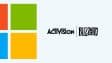 Τα λογότυπα της Microsoft και της Activision Blizzard