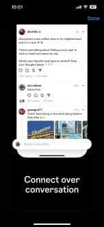 Διεπαφή χρήστη της εφαρμογής Threads