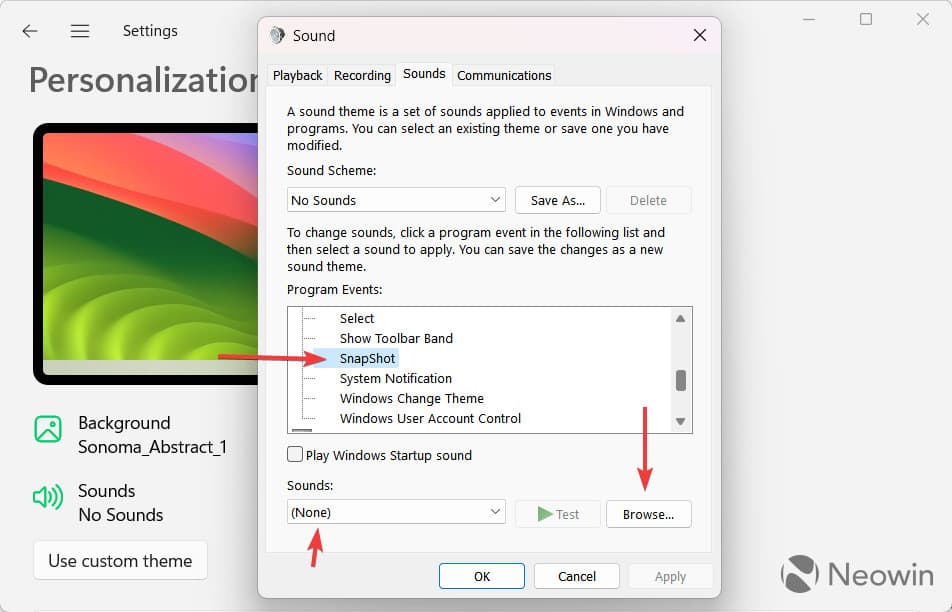 Ένα στιγμιότυπο οθόνης των ρυθμίσεων ήχου στα Windows 11