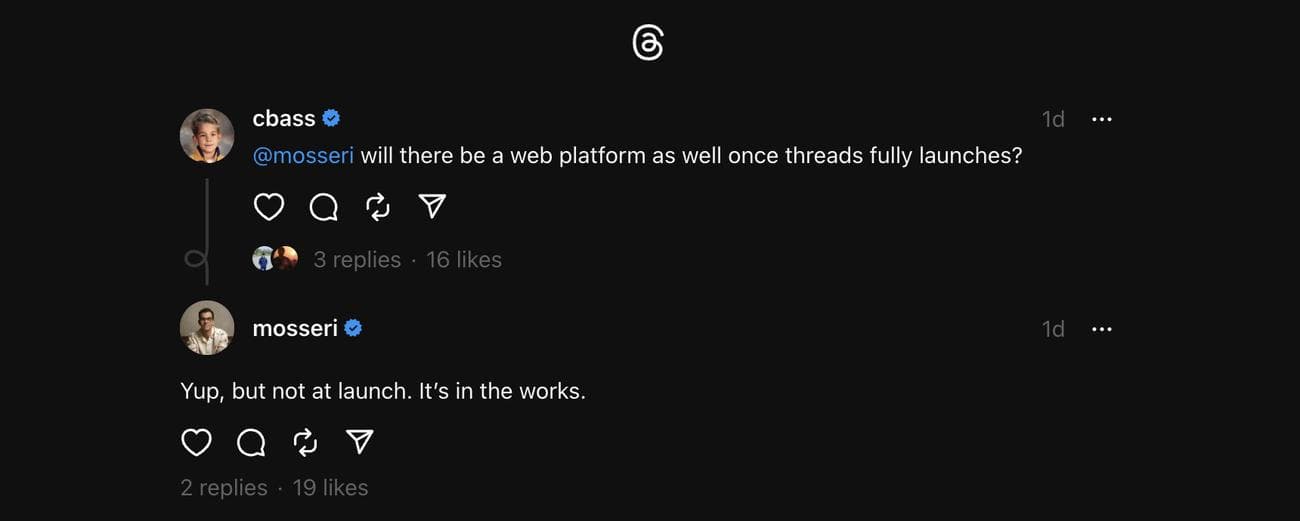 Web έκδοση του Threads