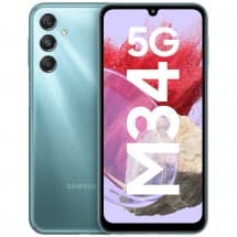 Samsung Galaxy M34 σε μπλε καταρράκτη