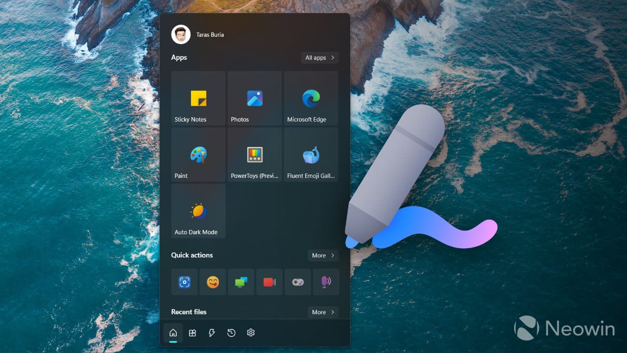 Ένα στιγμιότυπο οθόνης της εφαρμογής Ink Workspace για Windows 11