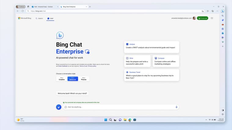 Microsoft bing chat enterprise