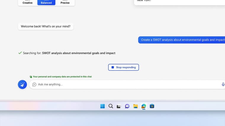 Επιχείρηση συνομιλίας Microsoft bing