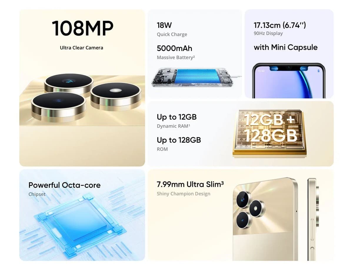 Το νέο Realme C53 αποκαλύφθηκε στην Ινδία με κάμερα 108MP