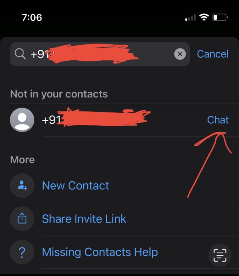 γράψτε άγνωστους αριθμούς στο WhatsApp