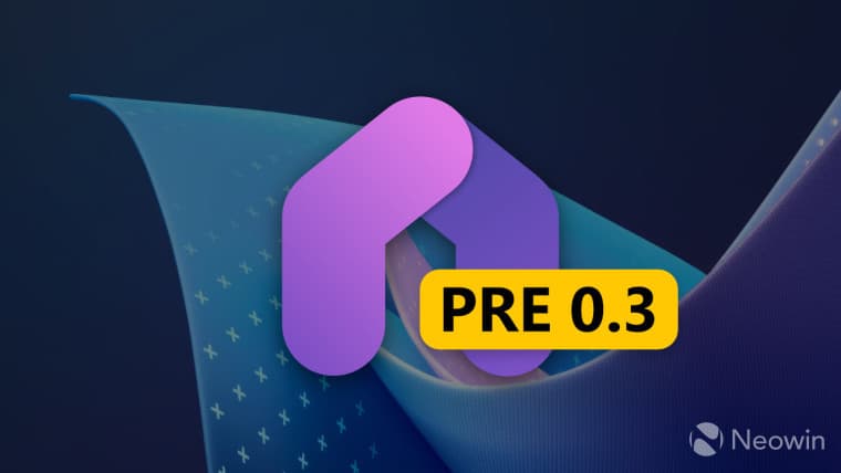 A Dev Home logo with a pre tag and 03 version number