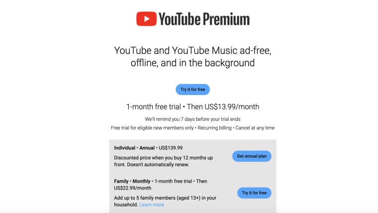 Αύξηση τιμής YouTube Premium