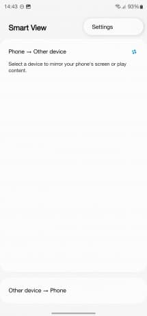 Πρόσβαση στο Google Cast μέσω του μενού Smart View