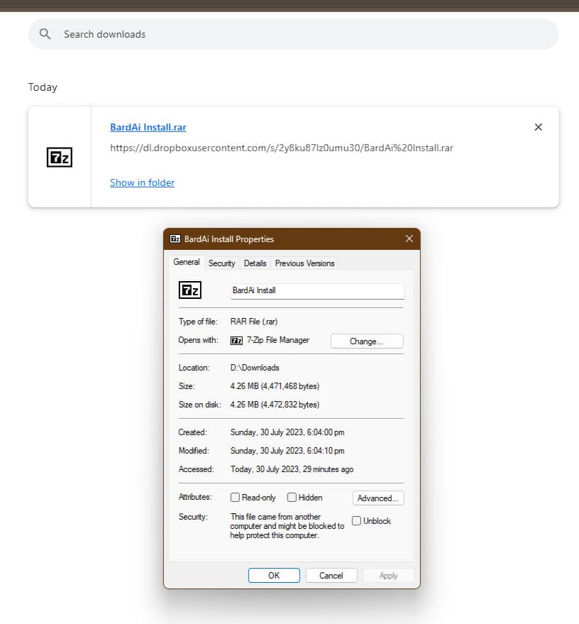 Περιγραφή αρχείου Meta Malware