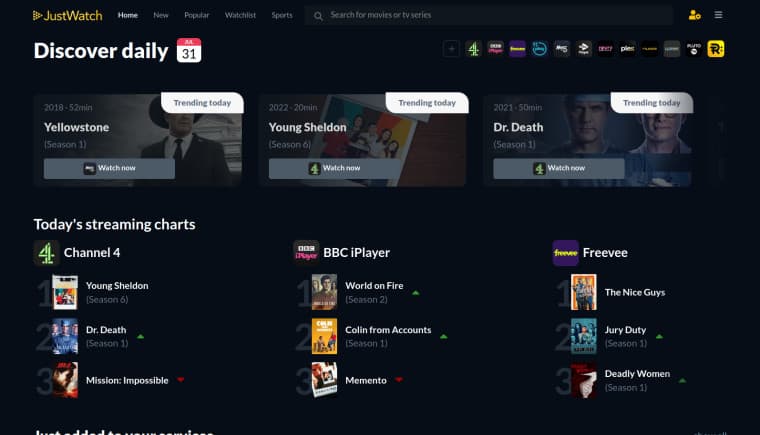 Στιγμιότυπο οθόνης JustWatch