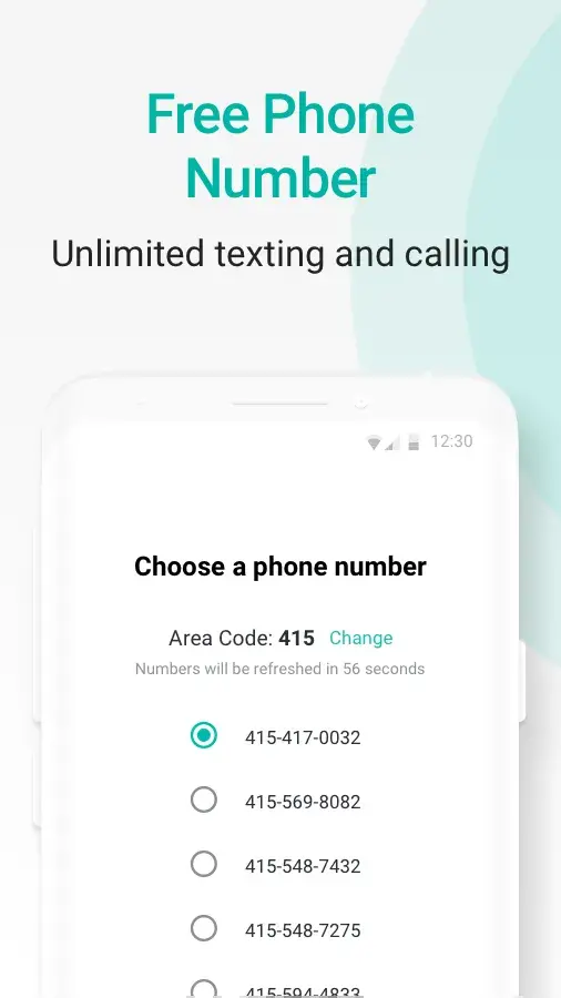 Εικονογράφηση επιλογής αριθμού τηλεφώνου καυστήρα στην εφαρμογή για κινητά 2ndLine