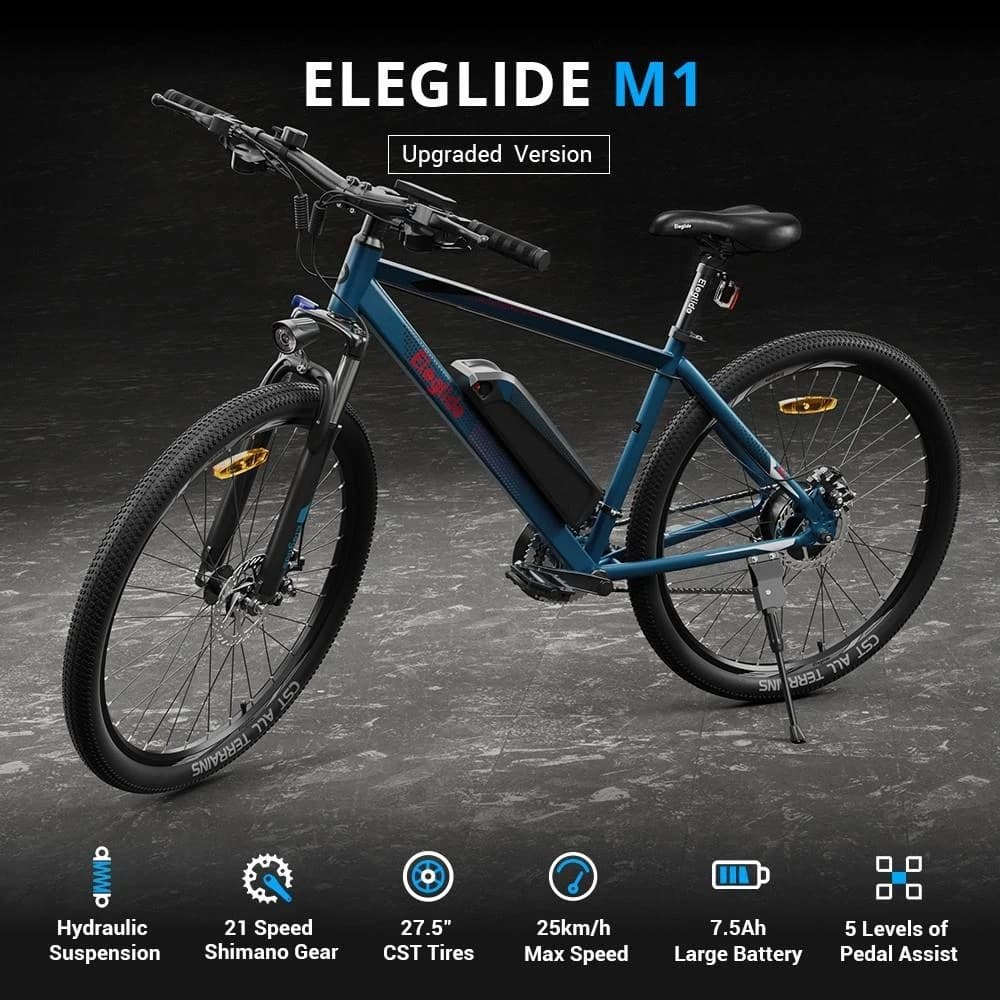 Eleglide M1 : Ένα Mountain Bike με 21 ταχύτητες, τροχούς 27.5", και μεγάλη αυτονομία, στα 570€ απο Ευρώπη!