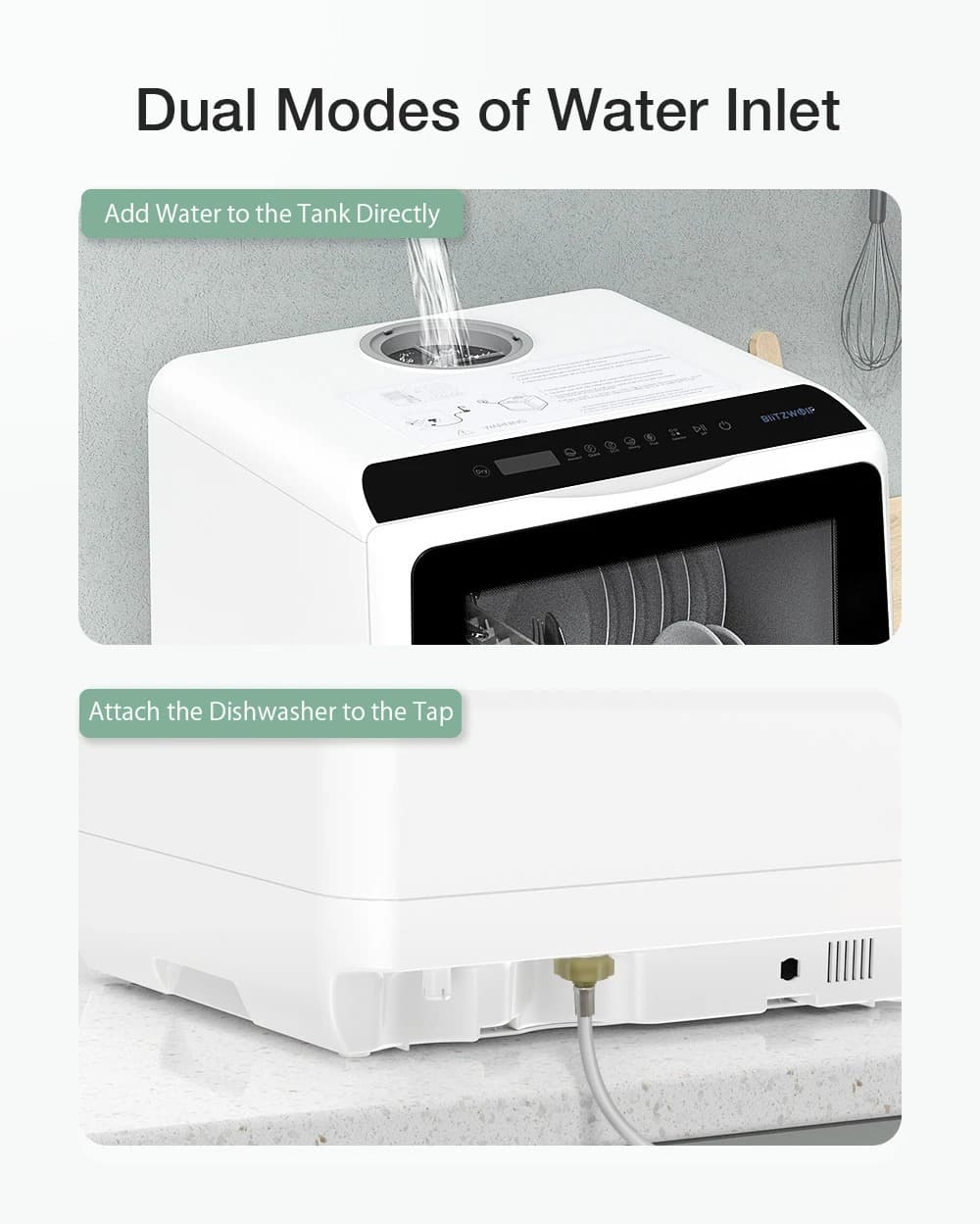 BlitzHome BH-CDW1: Πλυντήριο πιάτων πάγκου 900W, για 4-6 σερβίτσια και λειτουργία μέσω εφαρμογής!