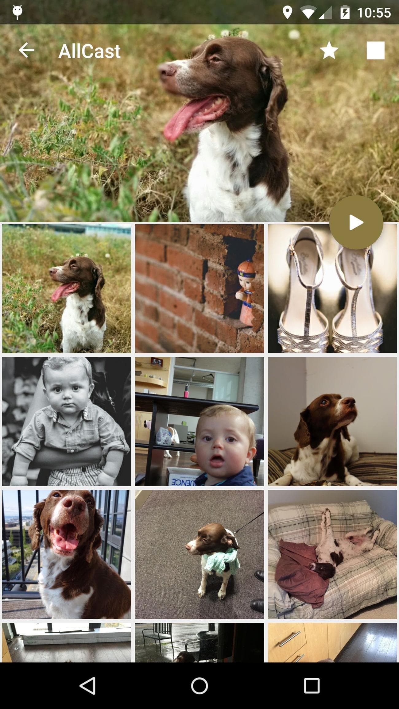 στιγμιότυπο οθόνης φωτογραφιών για μετάδοση σε μια εφαρμογή αναπαραγωγής βίντεο