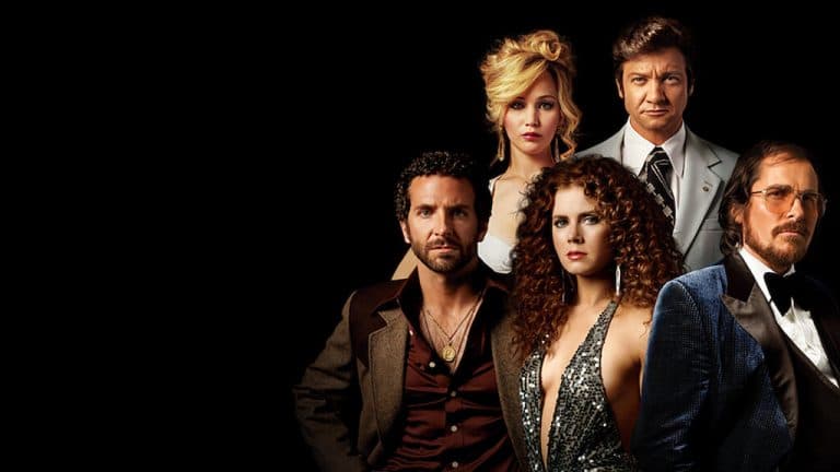 The cast of David O. Russell's American Hustle.