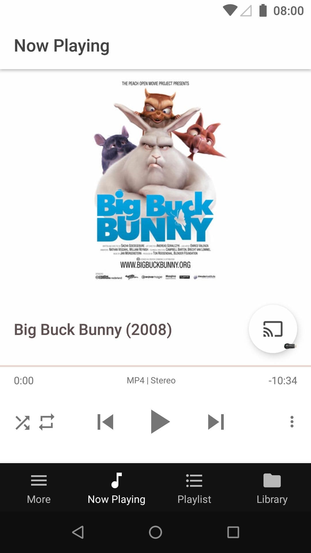 στιγμιότυπο οθόνης βίντεο που παίζει στην εφαρμογή bubbleupnp