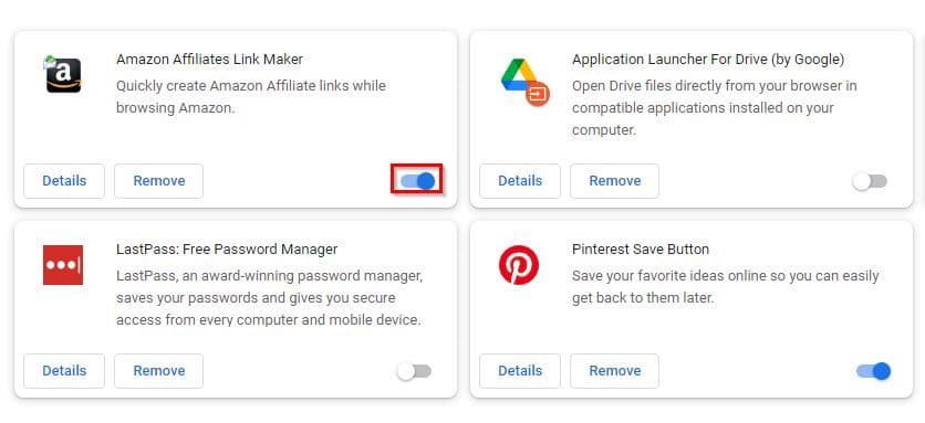 Λίστα επέκτασης στο πρόγραμμα περιήγησης Chrome