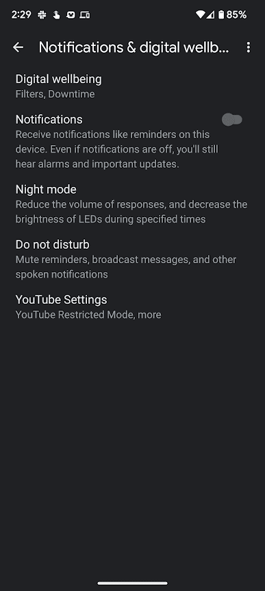 Επιλέξτε την ενότητα Digital wellbeing για να ξεκινήσετε τη ρύθμιση ενός νέου προγράμματος για οποιοδήποτε συμβατό έξυπνο ηχείο