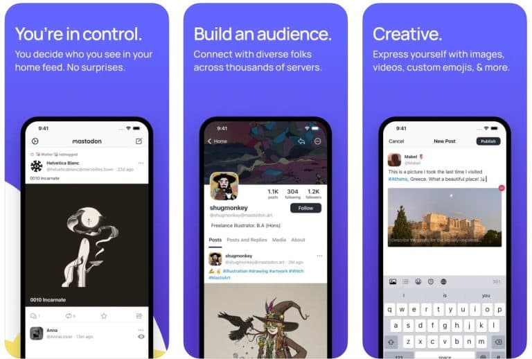 Εφαρμογή Mastodon για iPhone.