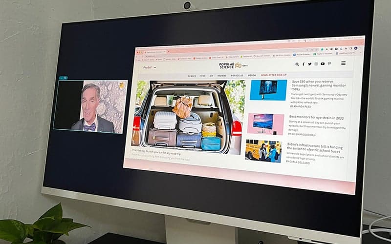 A photo of the Samsung M8 in use