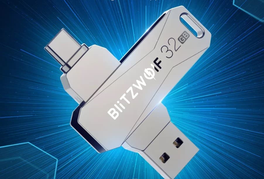 [#Ιστορικό_Χαμηλό] Περιστρεφόμενο 2 σε 1 (Type-C / USB3.0) στικάκι 32GB/64GB/128GB από την BlitzWolf, από 10€!