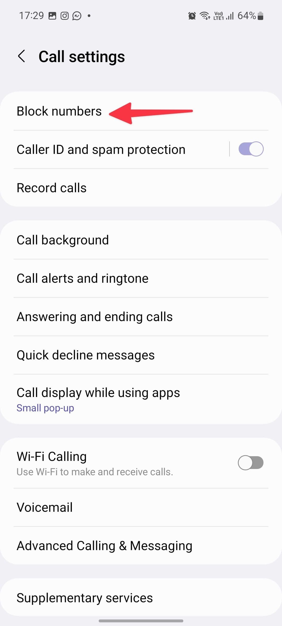 Ελέγξτε το μενού αριθμών μπλοκ